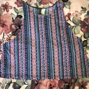 H&M Patterned Crop Tank Top